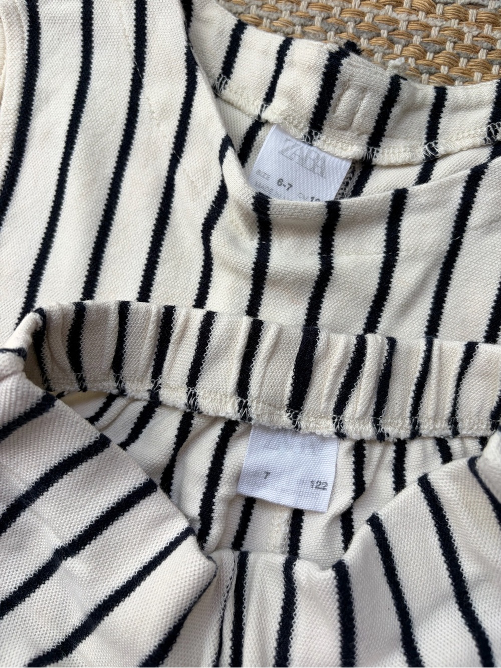 Zara Kids Cream and Black Striped Bottoms